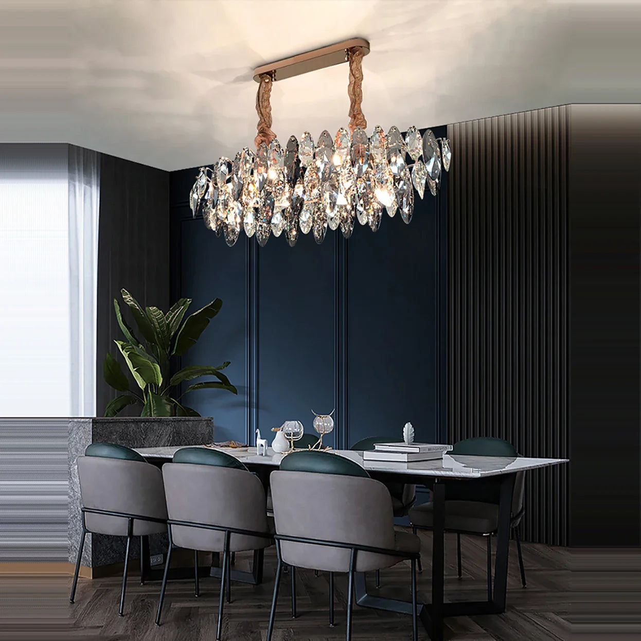 Afralia™ Crystal LED Chandelier: Modern Luxury Indoor Hanging Lamp, Living Room Decor