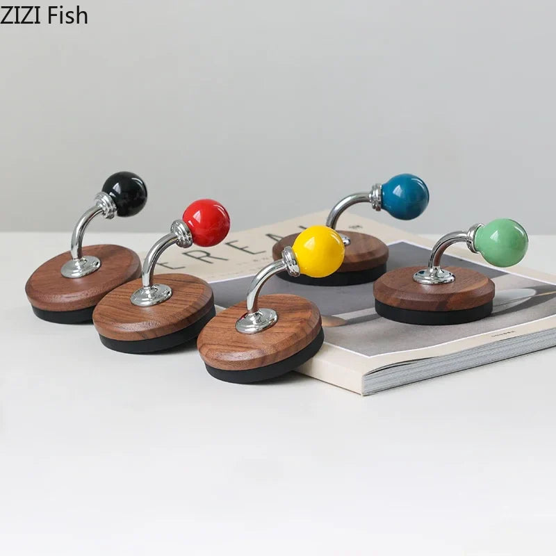 Afralia™ Walnut Wood Bending Hook Wall Storage Holder