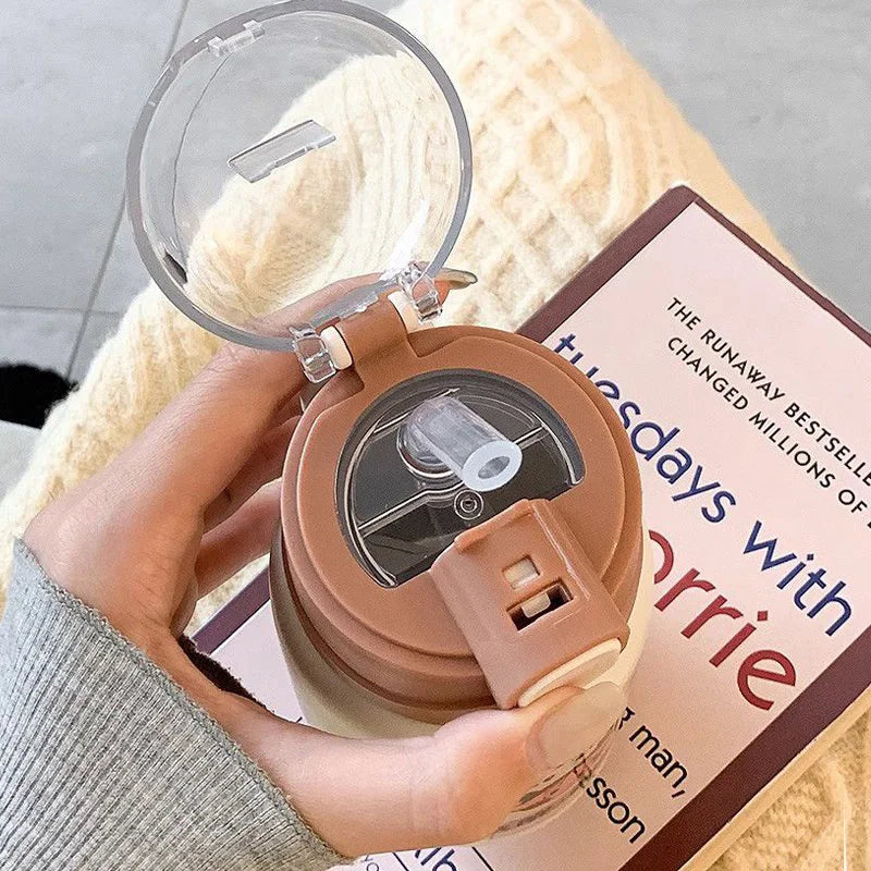 Afralia™ Cute Straw Thermos Cup for Girls - High-End Portable Water Cup for Children