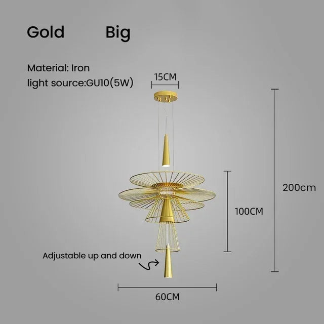 Afralia™ Iron Art Dinning Room Pendant Light in Black/Gold - Modern Nordic LED Fixture
