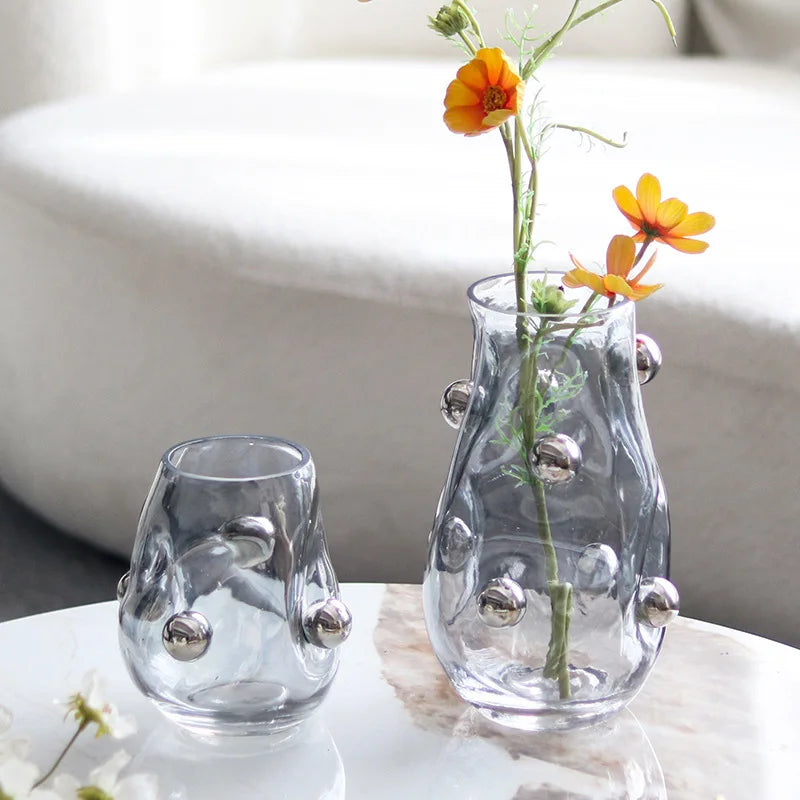 Afralia™ Geometric Silver Sphere Glass Vase - Hydroponics Terrarium & Home Decor