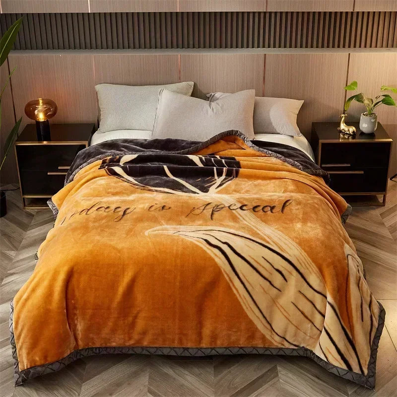 Luxury Raschel Blanket for Winter by Afralia™: Super Soft, Warm, Antistatic Skin-Friendly Weighted Duvet