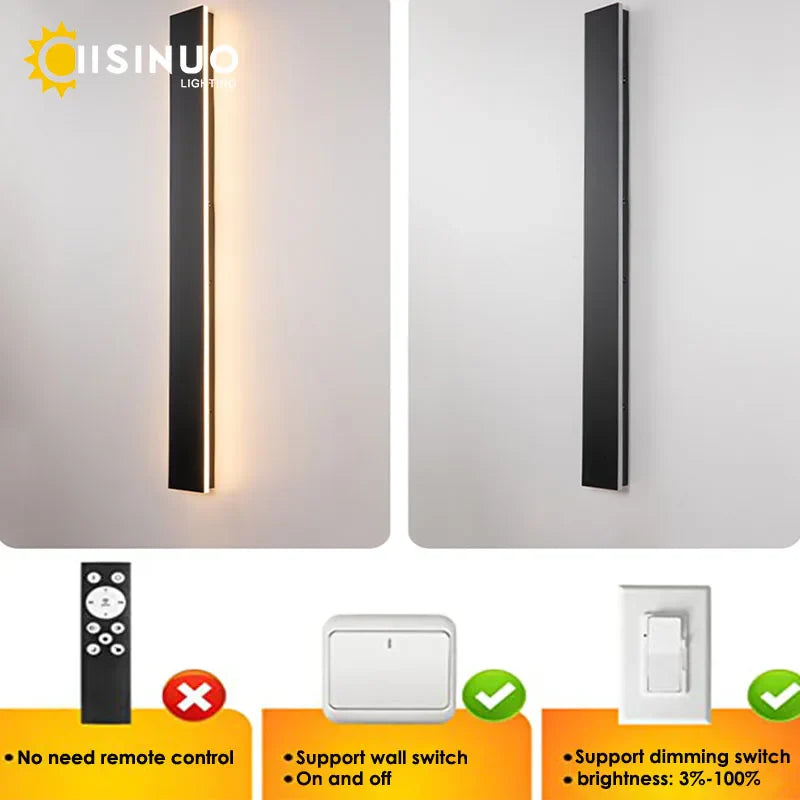 Afralia™ Outdoor Black Wall Sconce with Dimmer Switch for Bright Garden Lighting