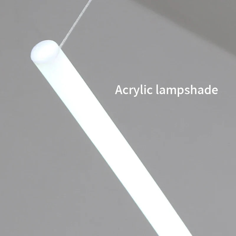 Afralia™ Minimalist Long Strip LED Chandelier for Office, Dining Room, and Bar