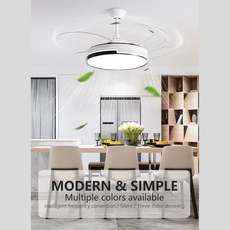 Afralia™ Modern LED Ceiling Fan Light for Bedroom Living Room Dining Study