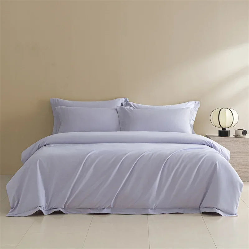 Afralia™ Solid Color 100% Cotton Bedding Set for Queen/King Size Beds