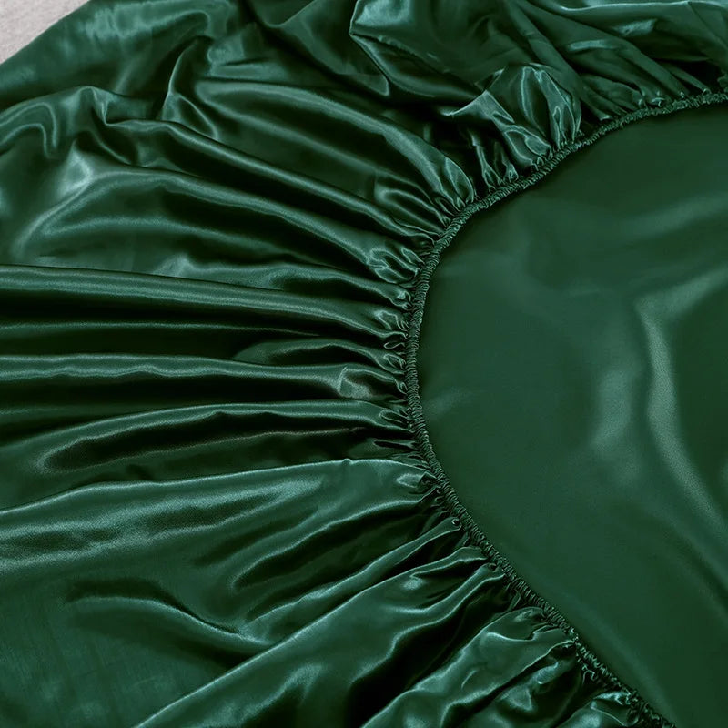 Afralia™ Silky Ice Solid Color Bedding Set for Cool Summer Sleep