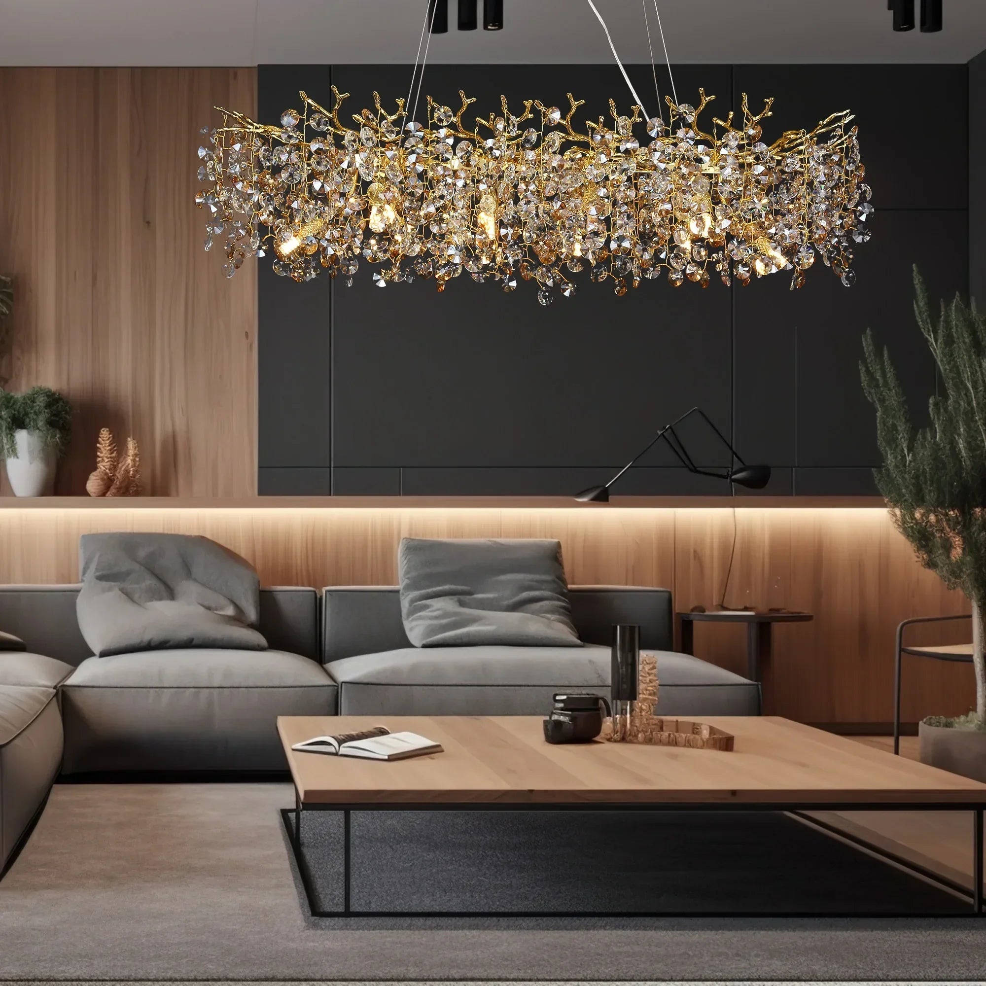 Afralia™ Large Crystal Chandelier for Dining Room - Nordic LED Island Hanging Light