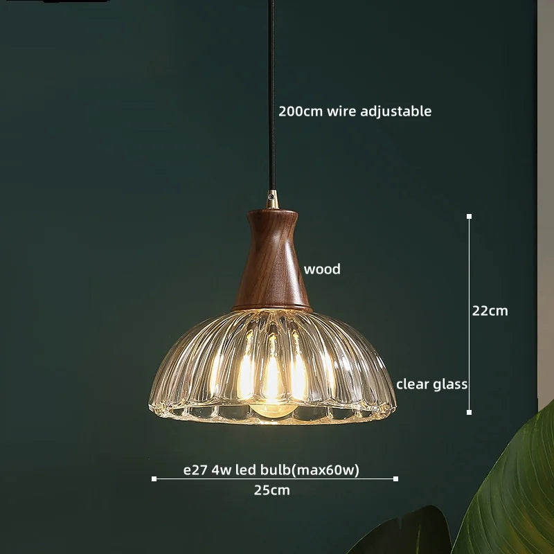 Afralia™ Glass Pendant LED Light Fixtures for Kitchen Bedroom Living Room