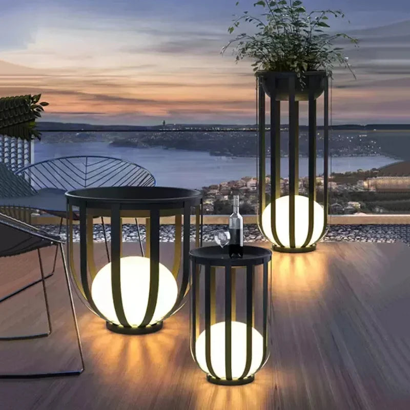 Afralia™ Solar Garden Floor Lights - Black Outdoor Lighting for Patio Courtyard Yard