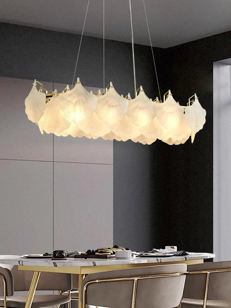 Afralia™ Glass Chandelier LED Circle Pendant Lights for Modern Luxury Living & Dining Decor