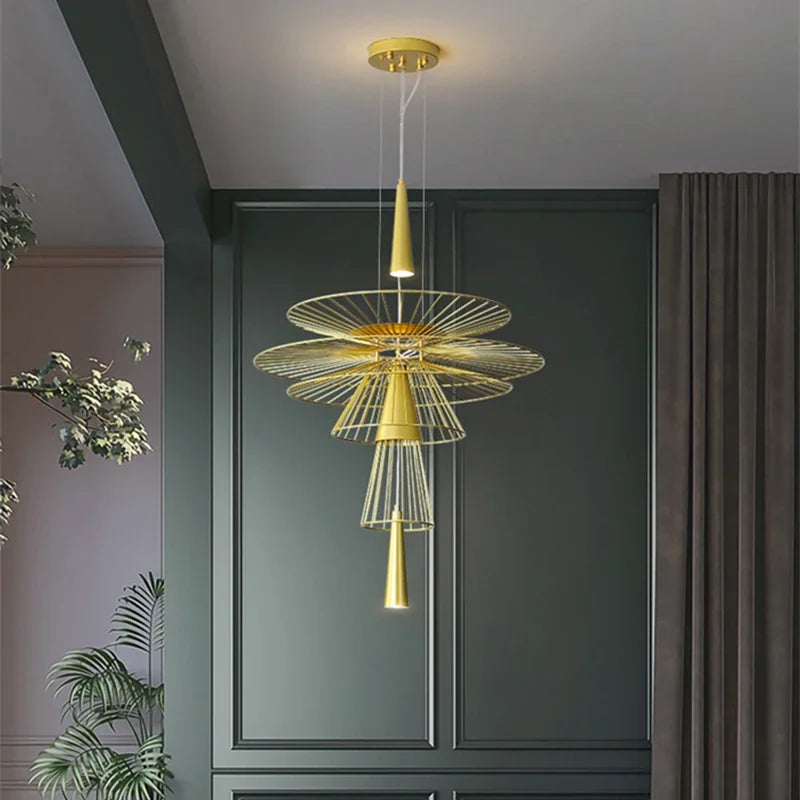 Afralia™ Nordic Mesh Spotlight Chandelier for Hotel Dining Room Decor