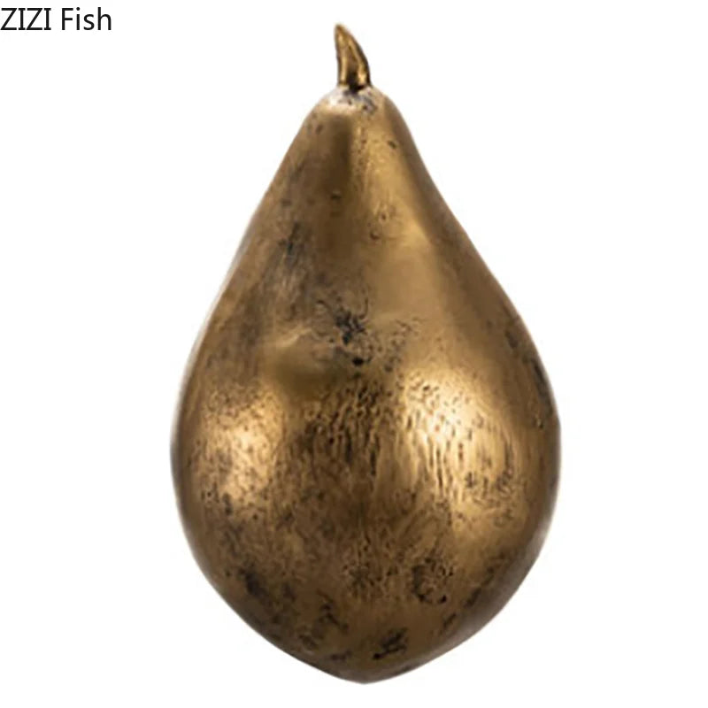 Afralia™ Copper Fruit Sculpture Set for Modern Home Decor