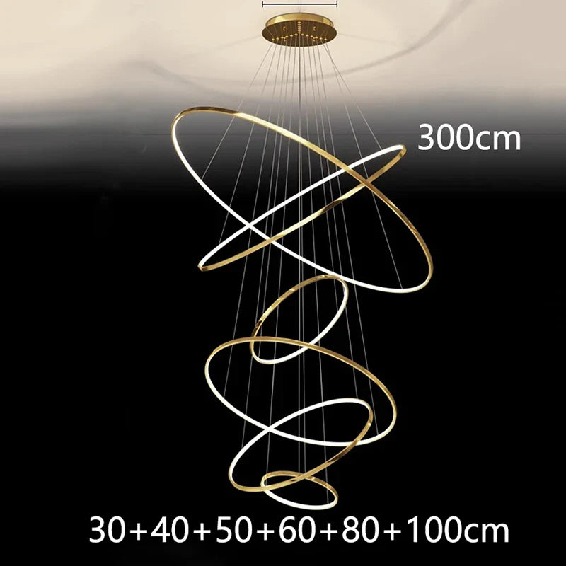 Afralia™ Nordic Stair Chandelier Living Dining Room Pendant Ceiling Indoor Lighting