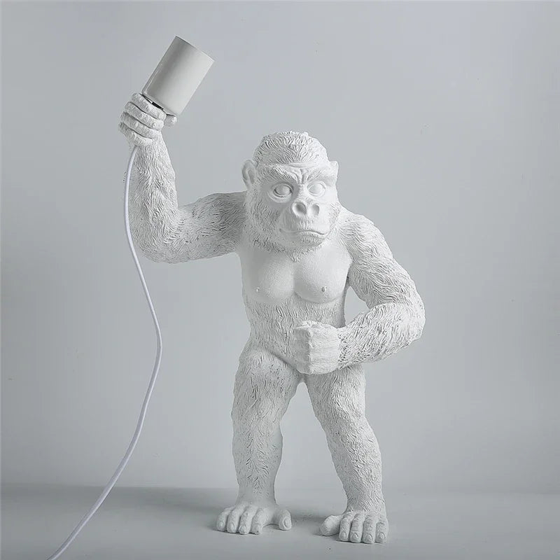 Afralia™ Resin Monkey Table Lamp: Decorative Gorilla Bedroom Light Fixture