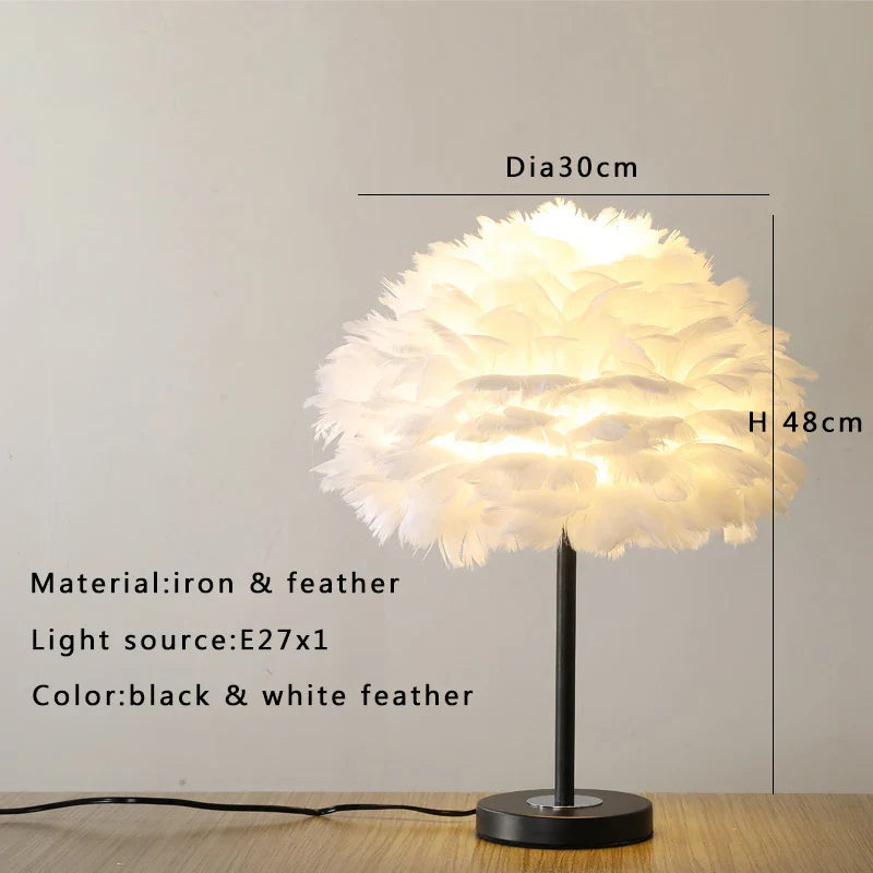 Afralia™ Feather Floor Lamp: White Grey Minimalist LED Standing Light for Bedroom, Living Room