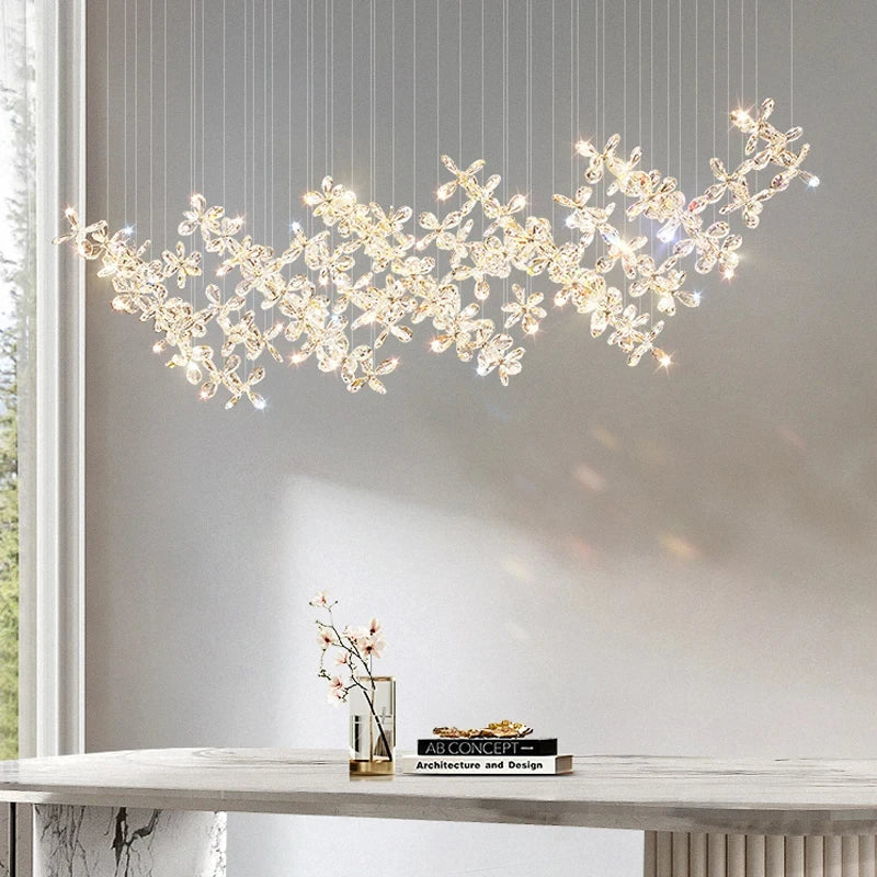 Afralia™ Flower Crystal LED Chandelier - Large Modern Luxury Decorative Lighting