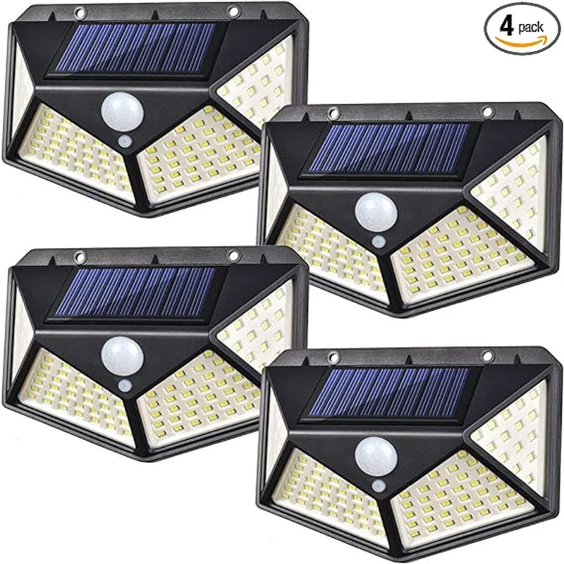 Afralia™ Solar Wall Lights: 100 LED Motion Sensor Outdoor Lamp for Garden Street Lighting