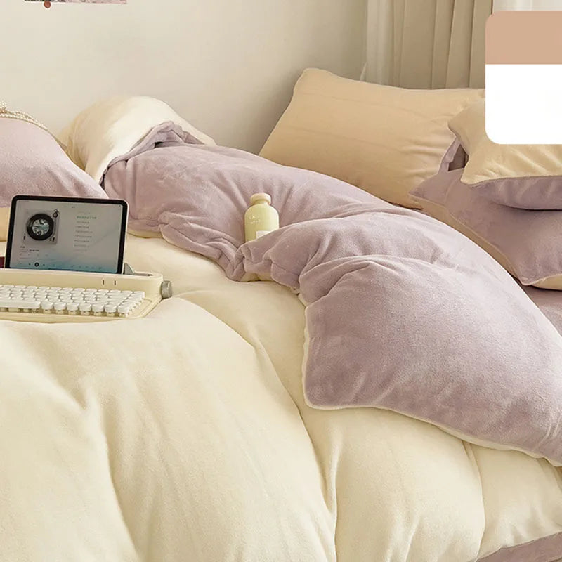 Afralia™ Milk Velvet Duvet Cover: Double-Sided Flannel, Warm & Skin-Friendly Comforter Cover