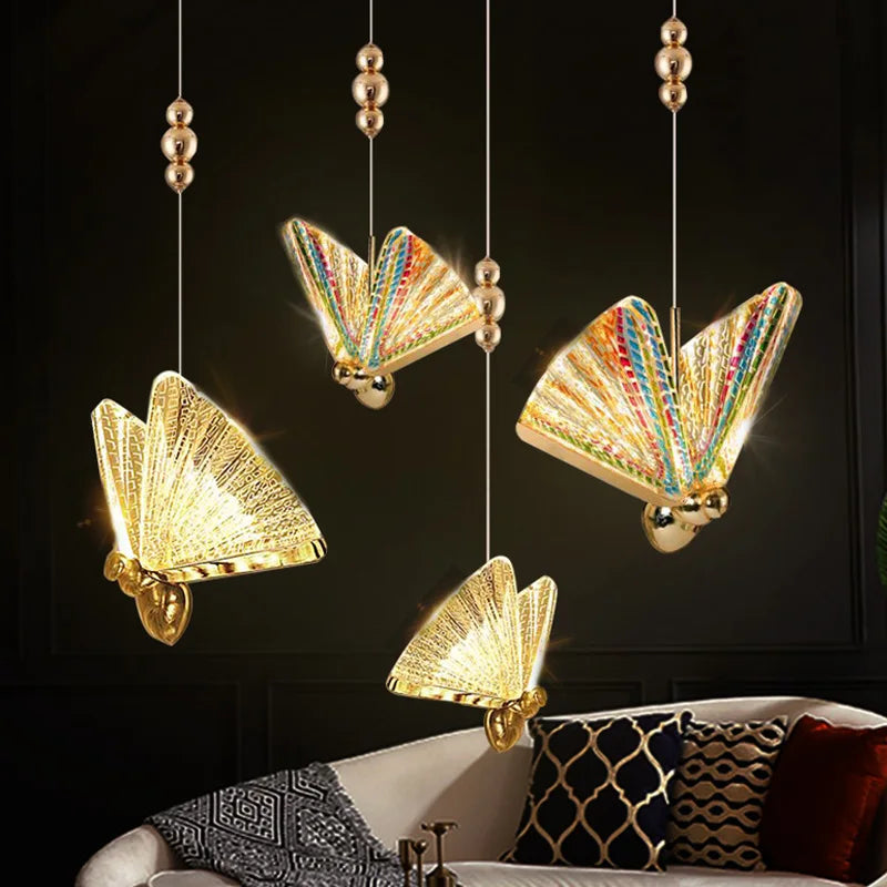 Afralia™ Butterfly Pendant Lights Chandelier for Indoor Living, Dining, and Kitchen Lighting