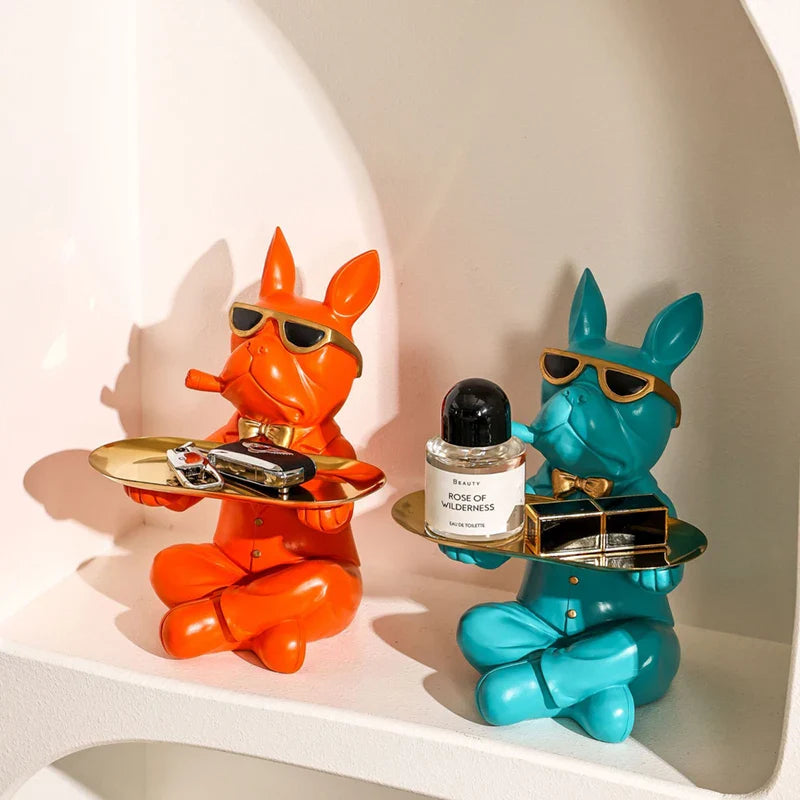 French Bulldog Afralia™ Statue | Resin Remote Control Storage Tray | Home Decor Sculpture
