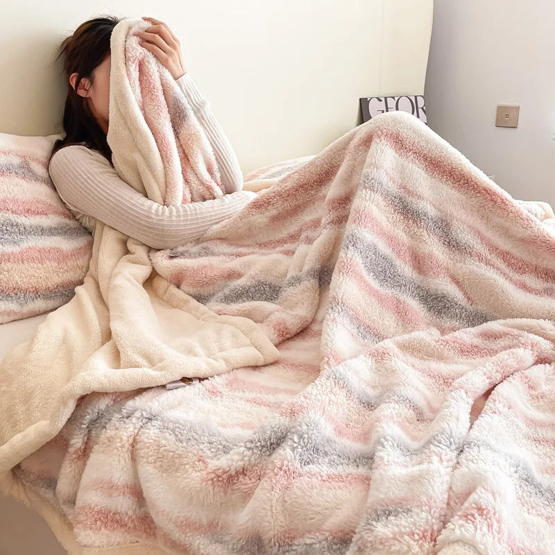 Afralia™ Luxury Rabbit Plush Blanket: Soft, Thick, Multifunctional Bedspread for Home and Office