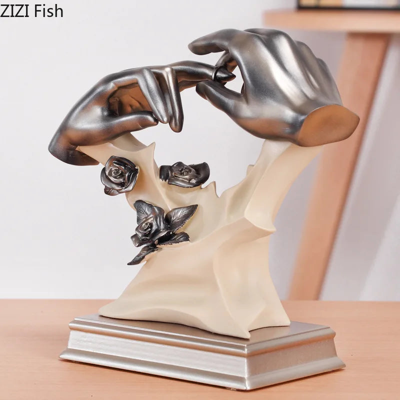 Afralia™ Couples Rings Statue Desk Decoration Resin Crafts Room Decor