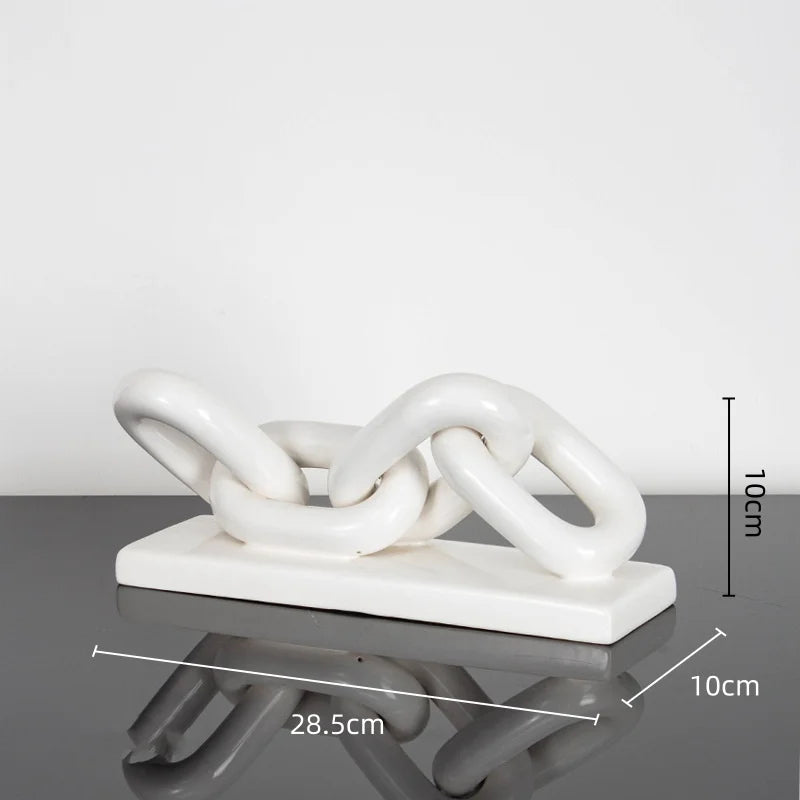 Afralia™ Golden Chain Skeleton Lock Home Decoration Figurine