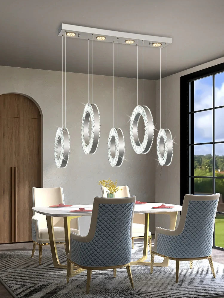 Afralia™ Luxury Nordic Crystal Pendant Light for Modern Living Room Indoor Lighting