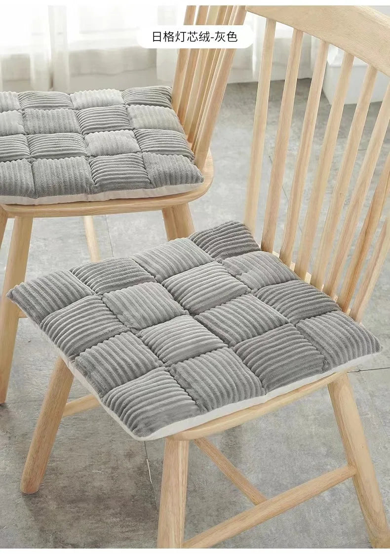 Afralia™ Corduroy Cushion: Plaid Thickened Office Chair, Dining Chair, Sofa Floor Cushion