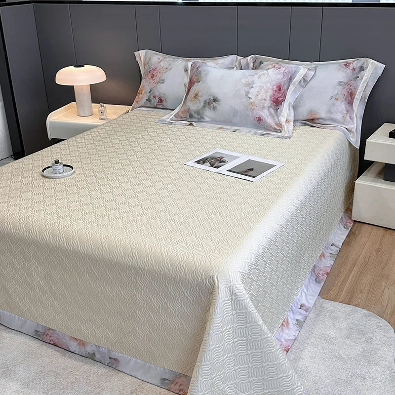 Afralia™ Flower Digital Print Duvet Cover Set Soft Silky Cool Bedding