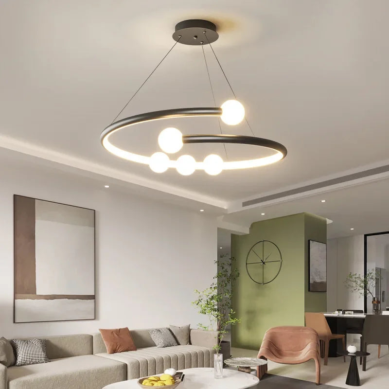 Afralia™ Modern LED Chandelier Pendant Lamp for Dining and Living Room
