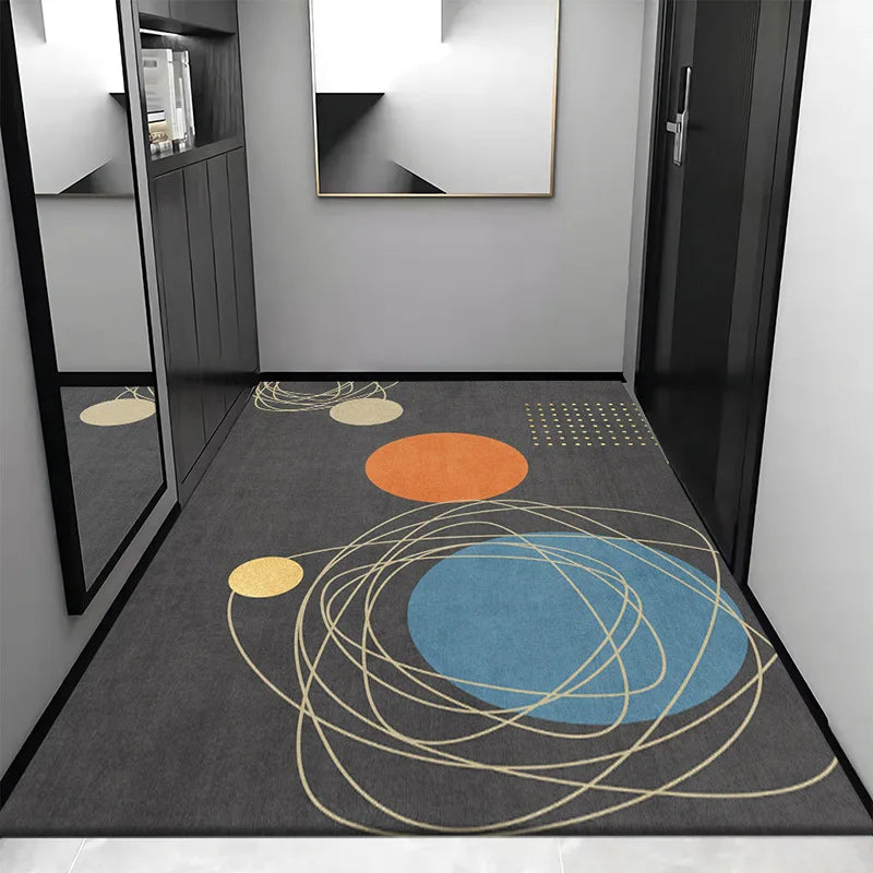 Afralia™ Grey Crystal Velvet Entrance Rug - Luxe Absorbent, Anti-Slip, Easy-Clean Living Room Carpet