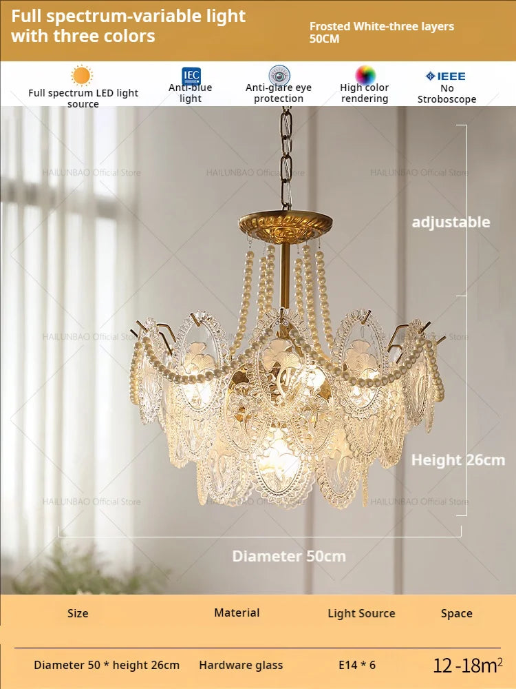Afralia™ Glass Dining Room Chandelier: Retro French Style for Living & Master Bedroom