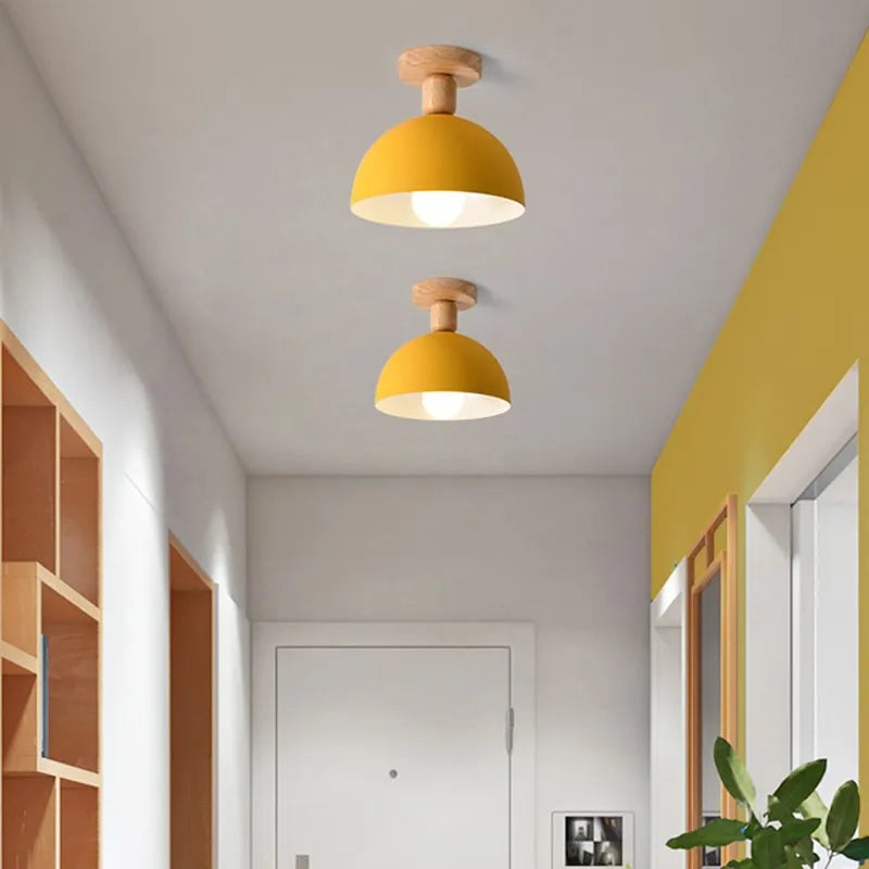 Afralia™ Modern LED Wooden Ceiling Light for Entryway, Kitchen, Corridor, Balcony