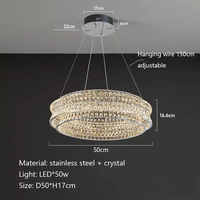 Afralia™ Crystal Ceiling Chandelier for Living Dining Bedroom Home Decor - Modern Luxury Lighting