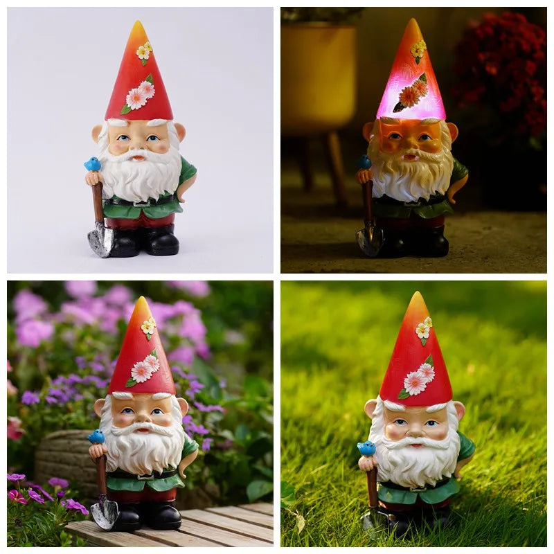 Afralia™ Solar Gnome Statue Lamp - Outdoor Garden Decoration Lighting LED Elf Sculpture