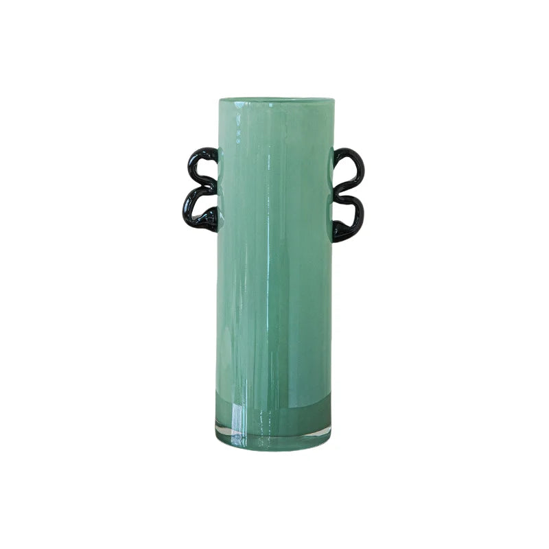 Afralia™ Glass Vase: Double-eared Straight-tube Flower Arrangement Hydroponics Terrarium Home Decoration