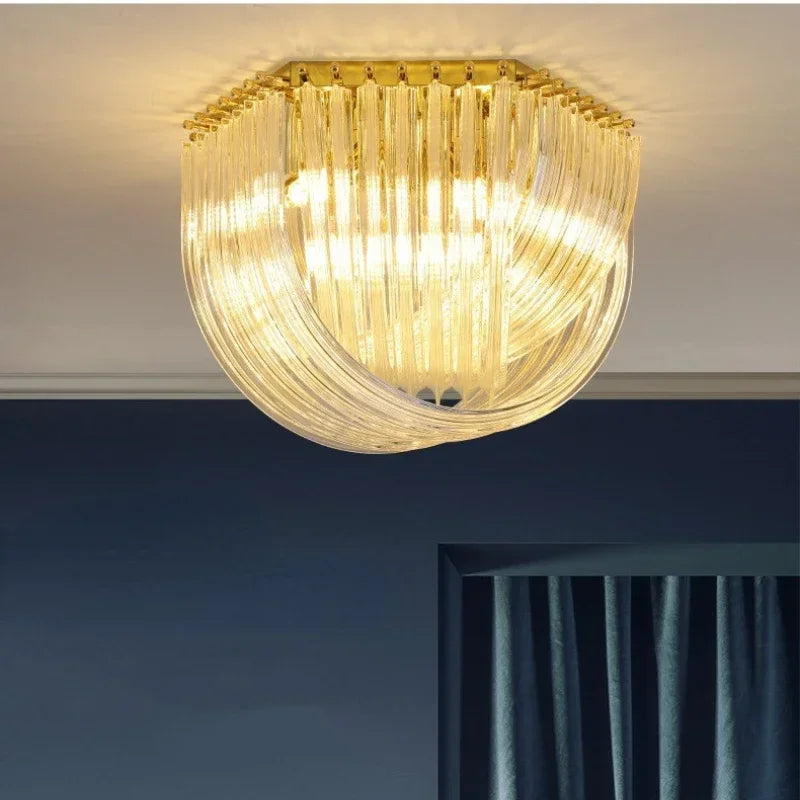 Afralia™ Modern Bent Glass Tube Chandelier - Nordic Art Designer Hanging Lamp