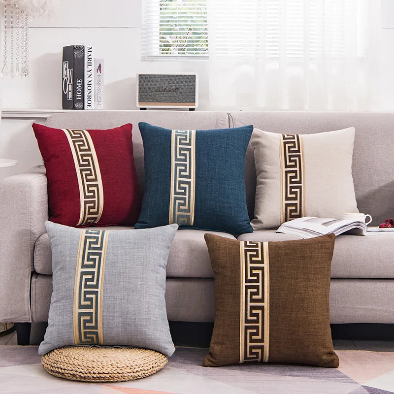 Afralia™ Geometric Phnom Penh Stitch Pillow Cover 45x45cm