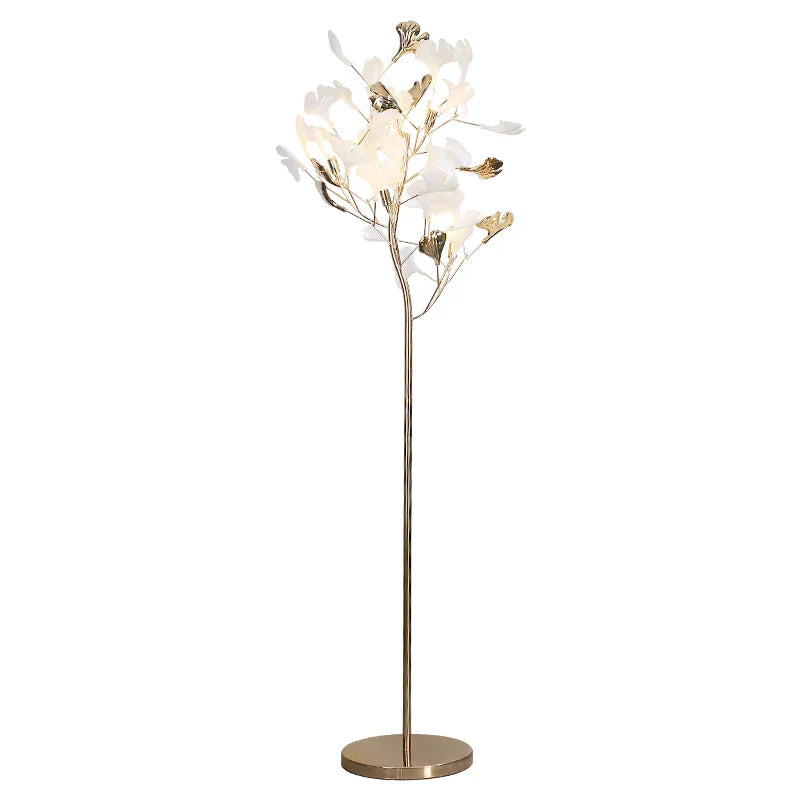 Afralia™ Nordic Ginkgo Blossom LED Floor Lamp for Home and Living Room