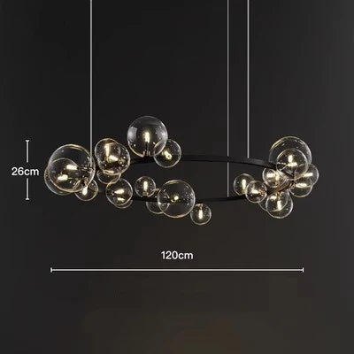 Afralia™ Glass Ball Pendant Chandelier for Kitchen Dining Living Room