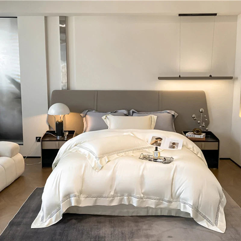 Afralia™ Eucalyptus Fiber Lace Bedding Set for Soft, Silky & Cool Skin-friendly Comfort