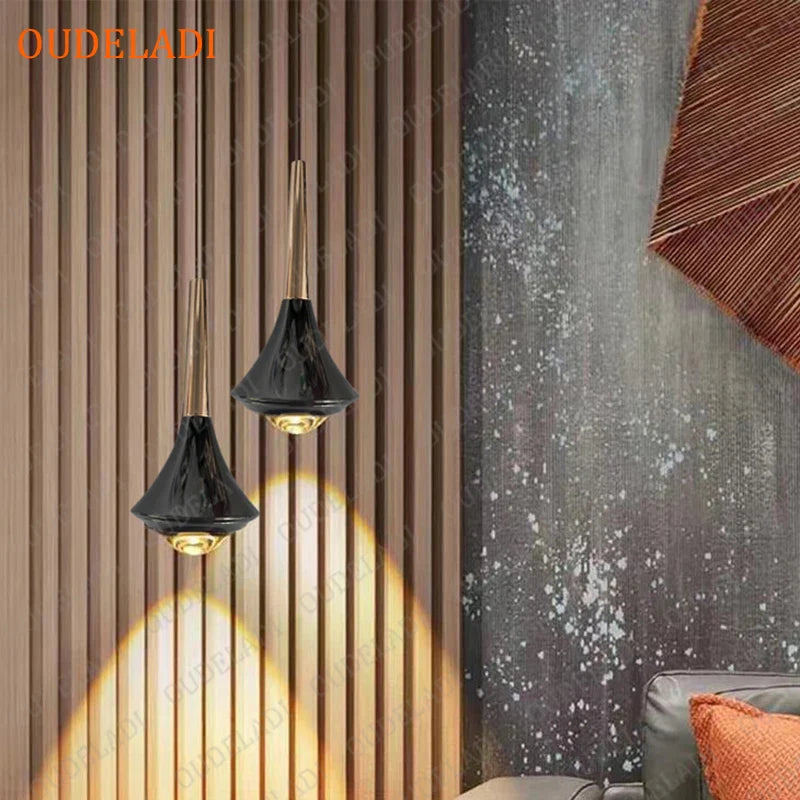 Afralia™ Nordic Luxury LED Pendant Mirror Light for Home Kitchen Dining Living Bar