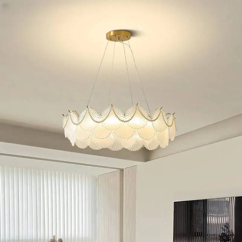 Afralia™ Crystal Shell Chandelier for Modern Luxury Living Room and Dining Room