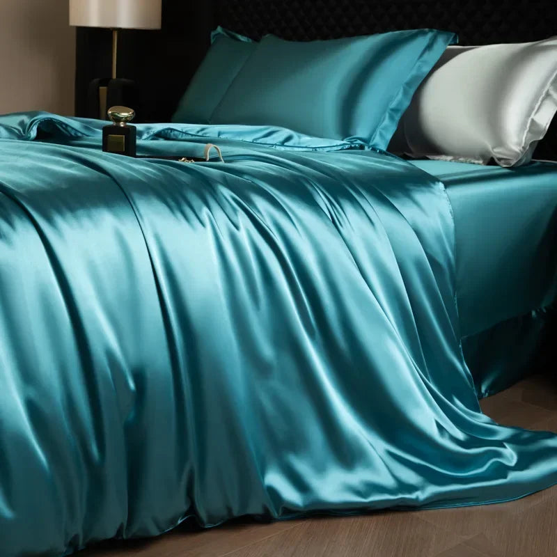 Afralia™ Silk Bedding Sets: Nordic Style, Premium Mulberry Silk Quilt Cover Set, Skin-Friendly & Cool for Summer.
