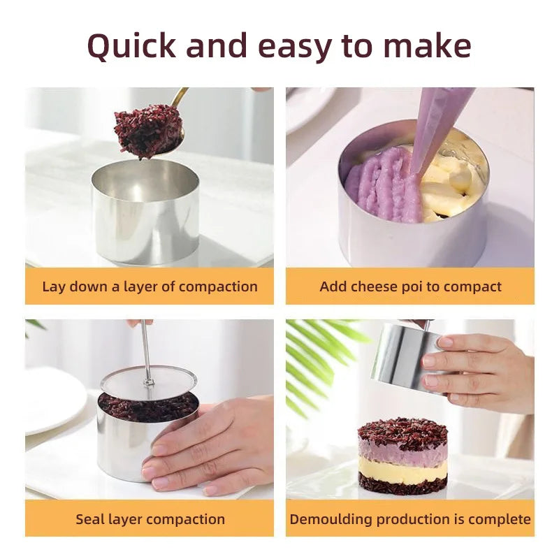 Afralia™ Stainless Steel Dessert Mold for Purple Rice Taro Puree Making