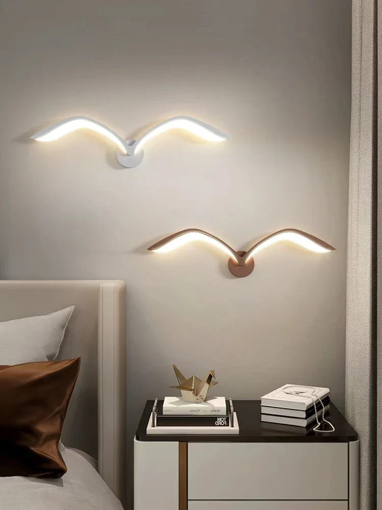 Afralia™ Seagull LED Wall Lamp: Modern Nordic Children's Living Room Bedroom Sconce