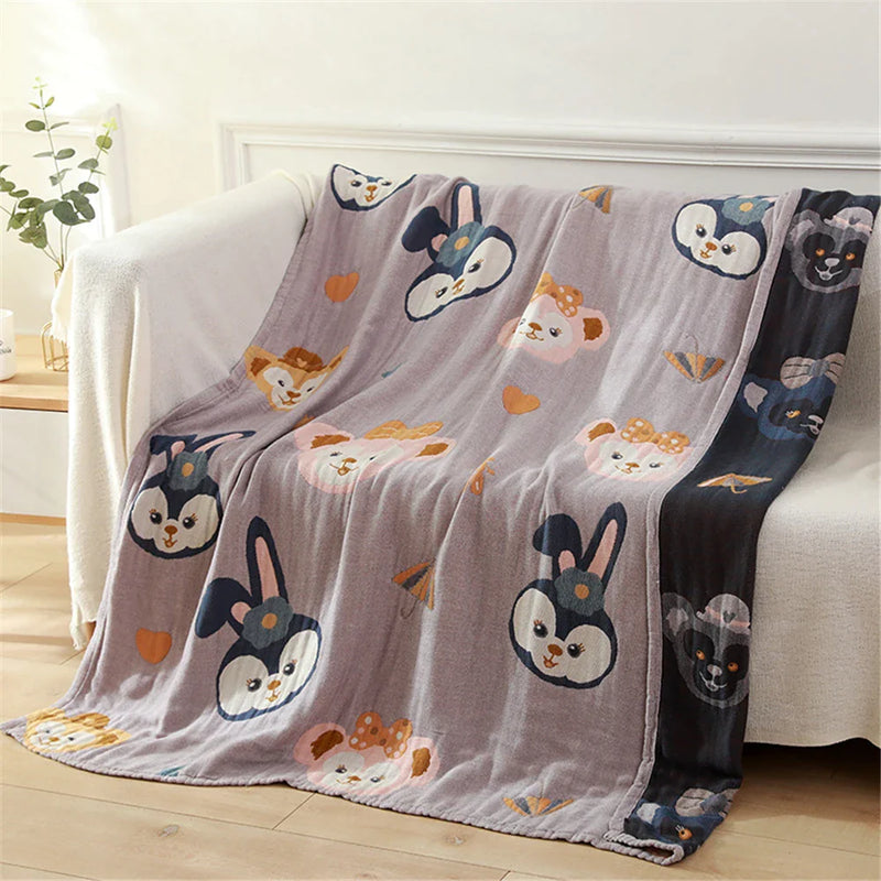 Afralia™ Kids' 5-Layer Gauze Cotton Bath Towel - 120*150 CM