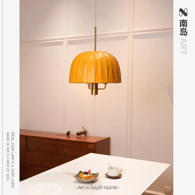 Afralia™ Leather Chandelier: European Bedroom Single Head Design